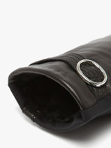 Gants Femme Cuir Isotoner Noir women gloves 85325-vue-porte
