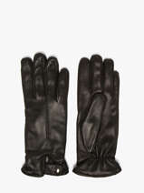 Gants Femme En Cuir Avec Doublure En Laine Omega Noir women gloves L