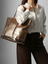 Sac Port paule Cabas Vanessa bruno Or cabas 20V40409-vue-porte