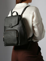 Sac � Dos Cameryn Cuir Lauren ralph lauren Noir cameryn 31969355-vue-porte