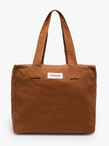 Le Sac Port paule A4 Clestins Coton Recycl Rivedroite Marron timeless CELESTIM