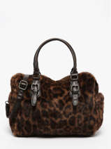 Sac Port� �paule Fur Fourrure Acrylique Miniprix Marron fur 6541