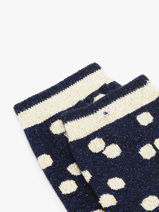 Chaussettes Femme Bleu Minuit Cabaia Bleu socks women MINUITBL-vue-porte
