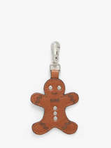 Bag Charm Gingerbread Man Leder Paul marius Oranje breloque BRELOPAI