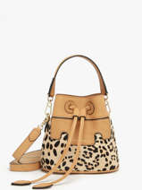 Sac Bandouli�re Capucine Xs L�opard Cuir Paul marius Beige leopard CAPUXLEO