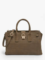 Handtas Equestre Croco Leder Etrier Bruin equestre croco EEQC142M