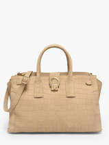 Handtas Equestre Croco Leder Etrier Beige equestre croco EEQC142M