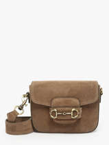 Sac Bandouli�re Velvet Cuir Milano Beige velvet VE260611