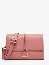 Sac Bandouli�re M Torsade Cuir Etrier Rose torsade ETOS169M