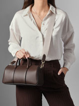 Longchamp Daylong chevron Sac port� main Marron-vue-porte