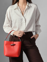 Longchamp Le roseau Sac port travers Rouge-vue-porte