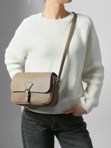 Sac Bandouli�re Grained Miniprix Marron grained F3601-vue-porte