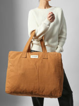 Le Grand Sac Shopping Elzevir Coton Recycl� Rivedroite Marron timeless ELZEVTIM-vue-porte