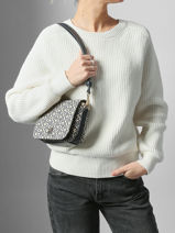 Sac Port� �paule Th Jacquard Polyurethane Tommy hilfiger Bleu th jacquard AW17447-vue-porte