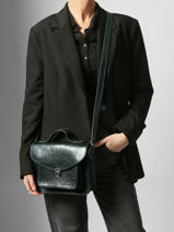 Sac Bandoulire Melle George Minuit Cuir Paul marius Vert minuit GEORGMIN-vue-porte