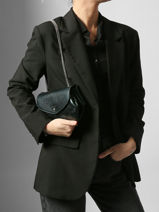 Sac Pochette Gustave Minuit Cuir Paul marius Vert minuit GUSTPMIN-vue-porte