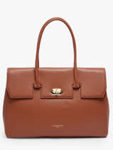 Sac Porte Epaule A4 Milano Cuir Lancaster Marron milano cosmos 57