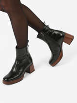 Bottines � Talon Cristel En Cuir Dorking Noir accessoires D9157