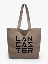 Sac Port� �paule Tote Bag 3 Lines Coton Lancaster Gris tote bag 3 lines 6