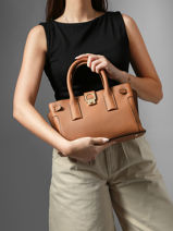 Handtas S Equestre Leder Etrier Bruin equestre EEQT142S-vue-porte