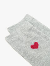 Damessokken Lurex Heart Pieces Grijs socks women 17159116-vue-porte