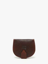 Porte-monnaie Cuir Crinkles Marron caviar 14239