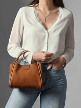 Sac Port� Main Suede Ida Cuir Lancaster Beige suede ida 100-vue-porte
