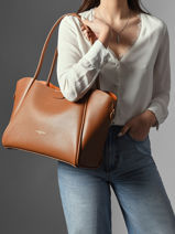 Sac Port� �paule Ida Double Cuir Lancaster Marron ida double 86-vue-porte