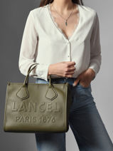 Handtas M Jour Leder Lancel Groen jour A12996-vue-porte