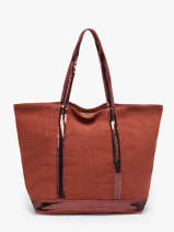 Handtas Met Rits M Le Cabas Linnen Pailletten Vanessa bruno Rood cabas lin 31V40378