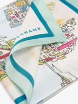 Longchamp Soie gots Etole Bleu-vue-porte