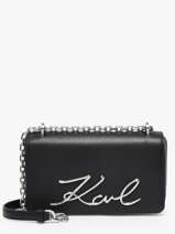 Cross Body Tas K Signature Leder Karl lagerfeld Zwart k signature B1W30046