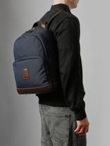 Longchamp Boxford Sac � dos Bleu-vue-porte