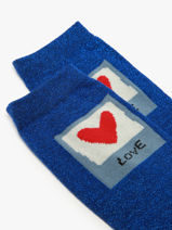 Chaussettes Pieces Bleu socks women 17162495-vue-porte