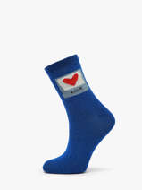 Chaussettes Pieces Bleu socks women 17162495