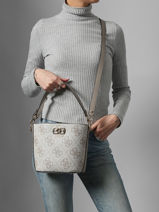 Cross Body Tas Karnilla Logo Guess Beige karnilla logo OS990101-vue-porte