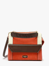 Sac Bandouli�re Ninon Color Block Cuir Lancel Orange ninon A13370
