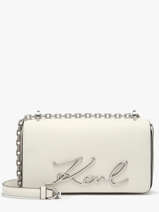 Cross Body Tas K Signature Leder Karl lagerfeld Wit k signature B1W30046