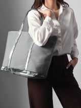 Le Cabas L Zipp� Paillettes Vanessa bruno Gris cabas 1V40409-vue-porte