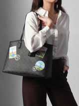 Sac Port� �paule K/ikon Mono Cuir Karl lagerfeld Marron k ikon B1W30020-vue-porte