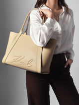 Schoudertas K/ville Leder Karl lagerfeld Beige k ville B1W30066-vue-porte