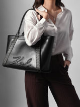Sac Port� �paule K/ville Studs Cuir Karl lagerfeld Noir k ville B1W30261-vue-porte