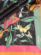 Carr� De Soie Tutti Fleuri 90x90cm Lancel Noir tutti fleuri A13494-vue-porte