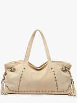 Sac Port� �paule Houston Cuir Basilic pepper Beige houston BHOU80