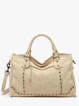 Sac � Main A4 Houston Cuir Basilic pepper Beige houston BHOU22