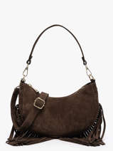 Sac Port� �paule Velvet Cuir Milano Marron velvet VE25064O