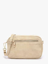 Sac Bandouli�re Velvet Cuir Milano Beige velvet VE25115