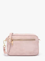 Sac Bandouli�re Velvet Cuir Milano Rose velvet VE25115