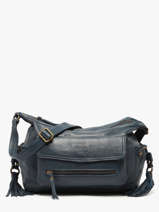 Sac Bandouli�re Cow Cuir Basilic pepper Bleu cow BCOW86