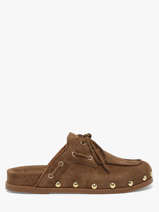 Mules En Cuir Alpe Marron women 53971119